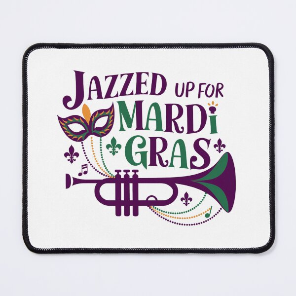 Item preview, Mardi gras New Orleans Louisiana - Jazzed Up for Mardi Gras Trumpet  designed and sold by stickercuffs.
