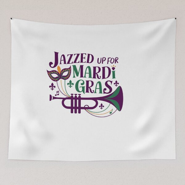 Item preview, Mardi gras New Orleans Louisiana - Jazzed Up for Mardi Gras Trumpet  designed and sold by stickercuffs.