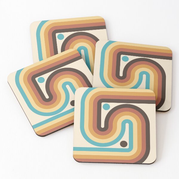 Item preview, Geometric Rainbow Midcentury Modern Pattern V in vintage earthy theme designed and sold by nineFlorals.