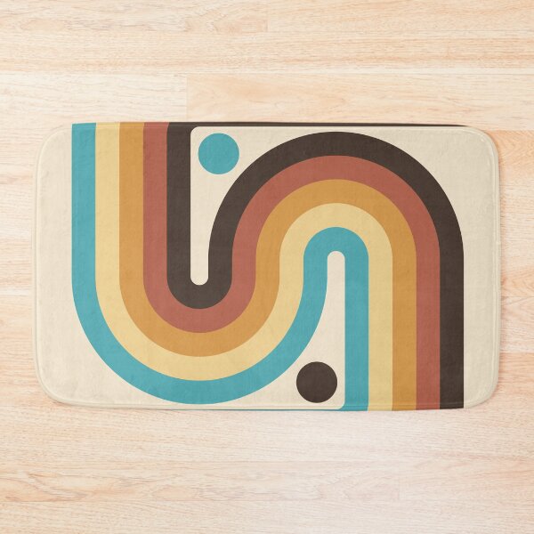 Item preview, Geometric Rainbow Midcentury Modern Pattern V in vintage earthy theme designed and sold by nineFlorals.
