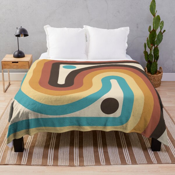 Item preview, Geometric Rainbow Midcentury Modern Pattern V in vintage earthy theme designed and sold by nineFlorals.