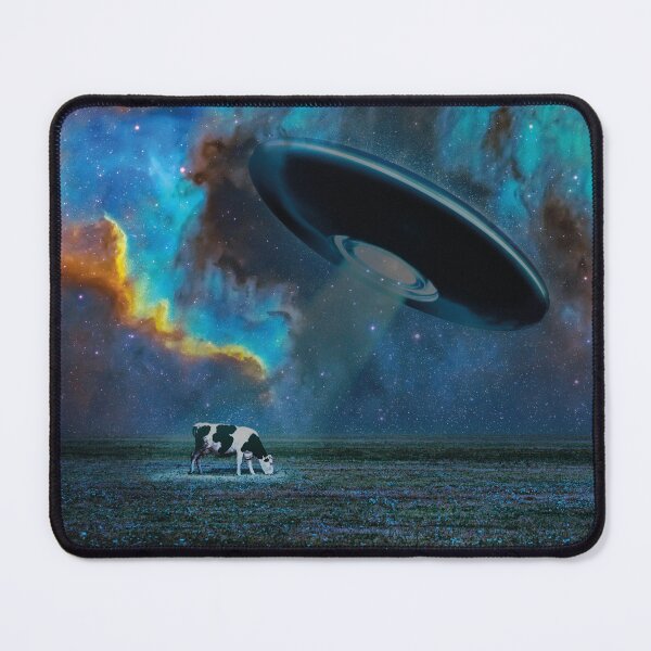 Item preview, Aliens in space, UFO abducts cow designed and sold by Mauswohn.