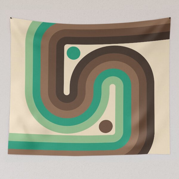 Item preview, Geometric Rainbow Midcentury Modern Pattern VVI in old country side designed and sold by nineFlorals.
