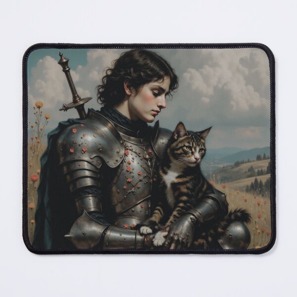 Item preview, Knight and Cat - A Fantastical and Artistic Illustration designed and sold by artiviohub.