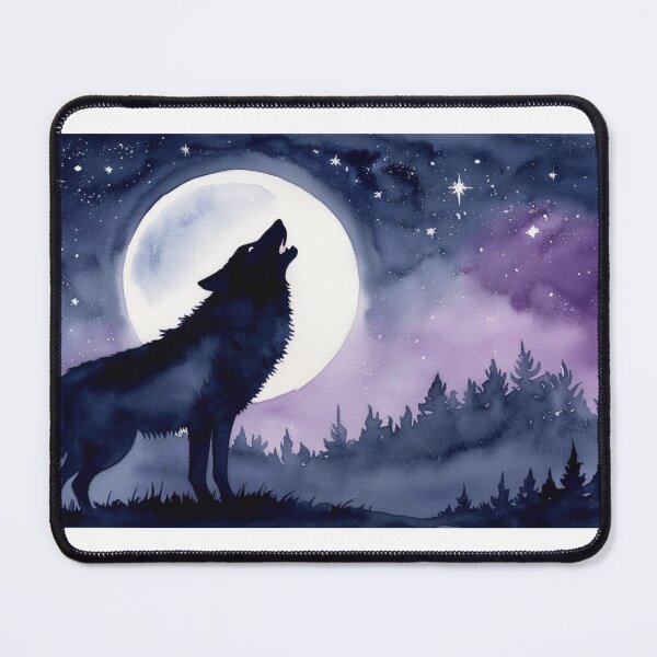 Item preview, Lobo Aullando a la Luna: Noche Mística en Acuarela designed and sold by StormArte.