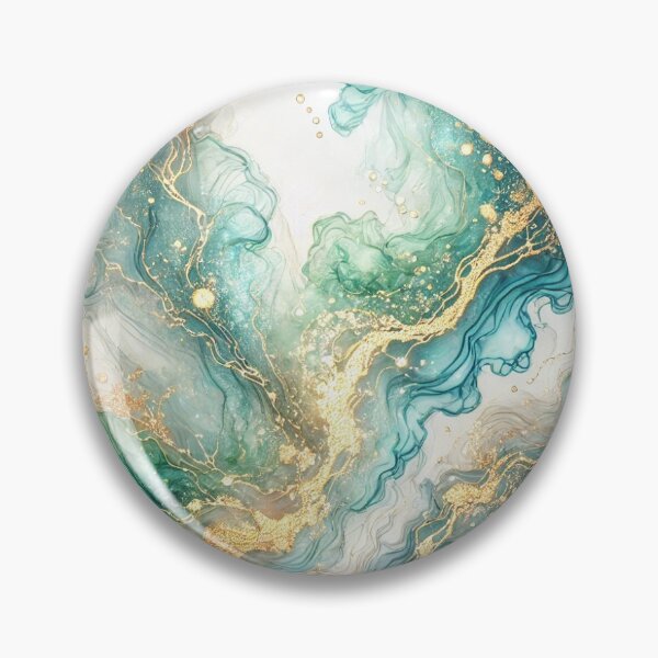 Item preview, Elegant Fluid Gold & Teal Abstract Art - Luxurious Ink Flow Design designed and sold by LDArtWork.