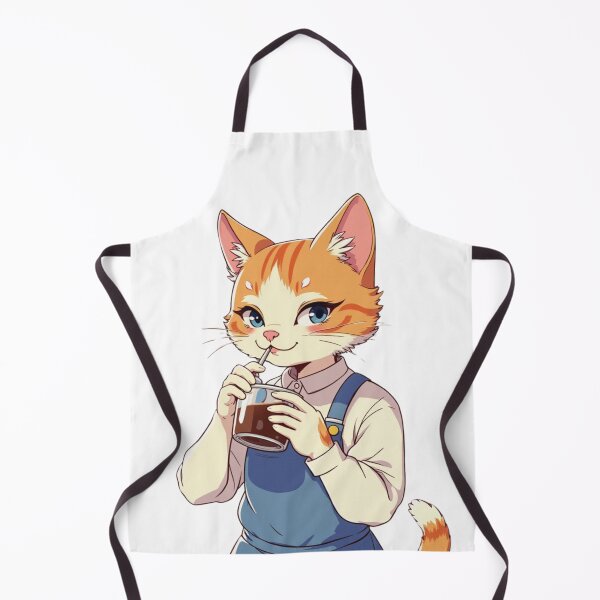 Item preview, Cute Coffee-Drinking Cat Design designed and sold by artiviohub.