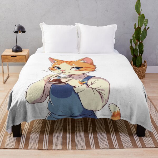 Item preview, Cute Coffee-Drinking Cat Design designed and sold by artiviohub.