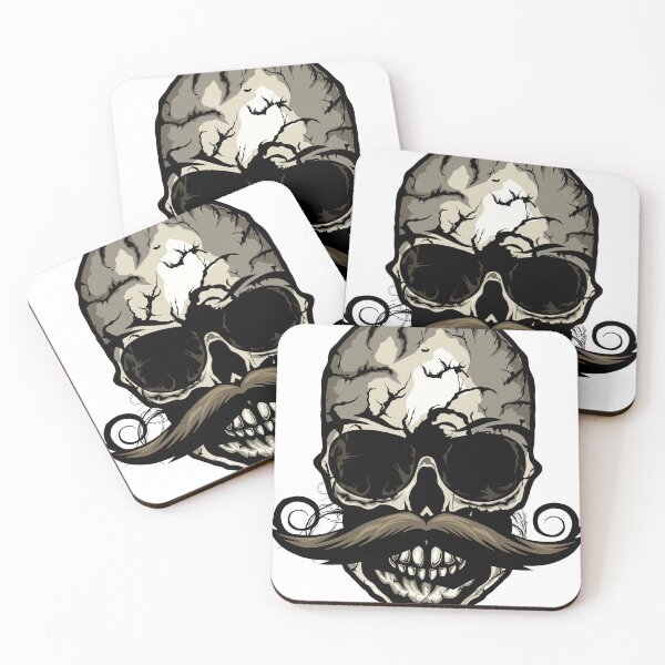 Item preview, mustache hipster skull designed and sold by Achille3777.