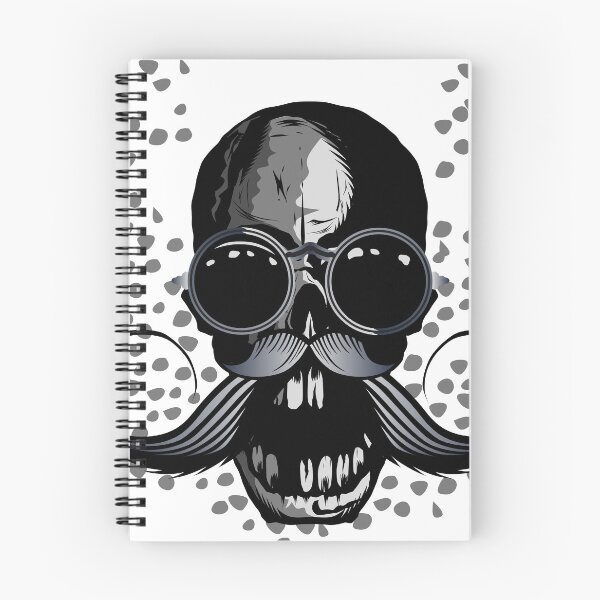 Item preview, skull mustache mustached skull round glasses hipster designed and sold by Achille3777.