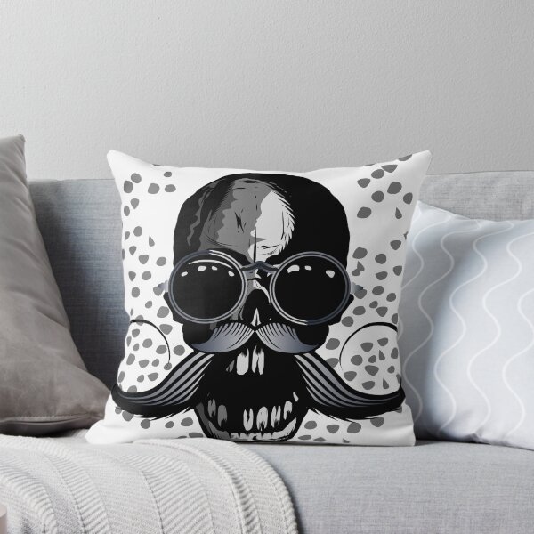 Item preview, skull mustache mustached skull round glasses hipster designed and sold by Achille3777.