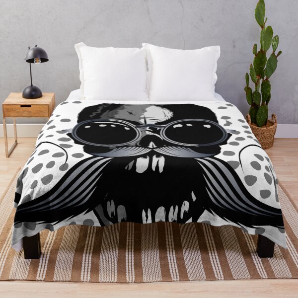 Item preview, skull mustache mustached skull round glasses hipster designed and sold by Achille3777.