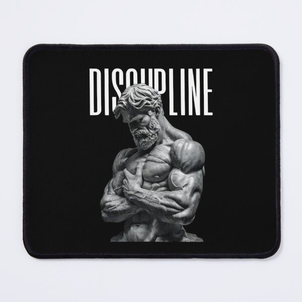 Item preview, Grayscale Sculpture of Muscular Male Figure in Contemplation designed and sold by Colorful-Garden.