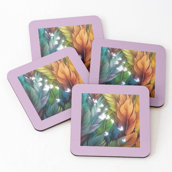 Item preview, Digital art composed of colorful rainbow feathers. designed and sold by Wantanadesign.