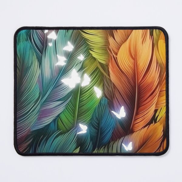 Item preview, Digital art composed of colorful rainbow feathers. designed and sold by Wantanadesign.