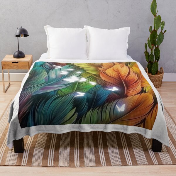 Item preview, Digital art composed of colorful rainbow feathers. designed and sold by Wantanadesign.