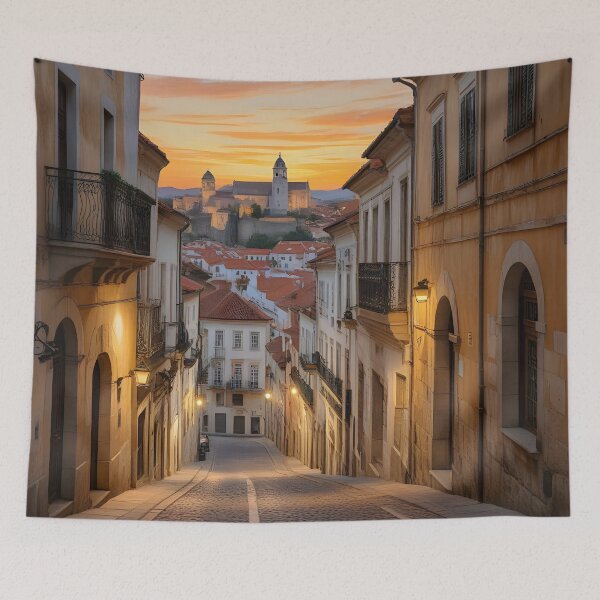 Item preview, Coimbra, Portugal: Sunset Glow on Historic Streets designed and sold by LSVart.