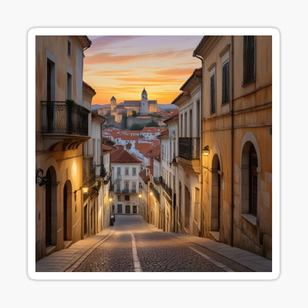 Item preview, Coimbra, Portugal: Sunset Glow on Historic Streets designed and sold by LSV-Art.