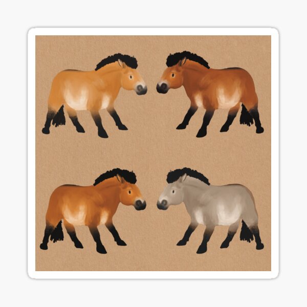 Aperçu de l'œuvre Les mignons chevaux de Przewalski créée et vendue par Artosae.