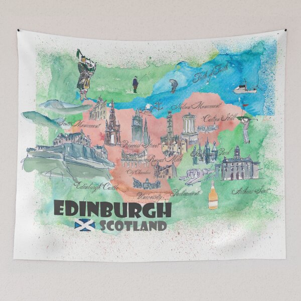 Item preview, Edinburgh Scotland Travel Map designed and sold by artshop77.