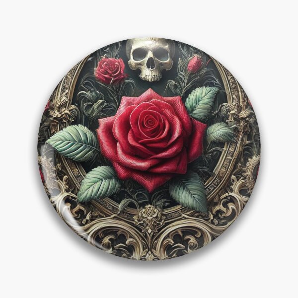 Item preview, Baroque Gothic Elegance – Skull & Rose Ornate Dark Fantasy Art designed and sold by LDArtWork.