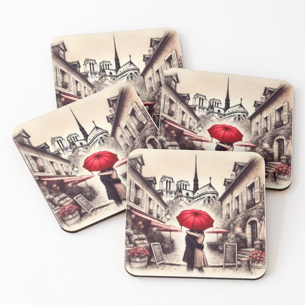 Item preview,  Enchanting Parisian Embrace Under Umbrella designed and sold by inkNext.