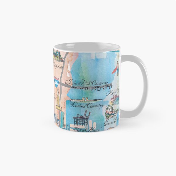 Artikelvorschau, Miami Florida Fine Art Print Retro Vintage Map mit Touristic Highlights entworfen und verkauft von artshop77.