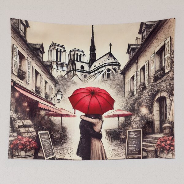 Item preview,  Enchanting Parisian Embrace Under Umbrella designed and sold by inkNext.