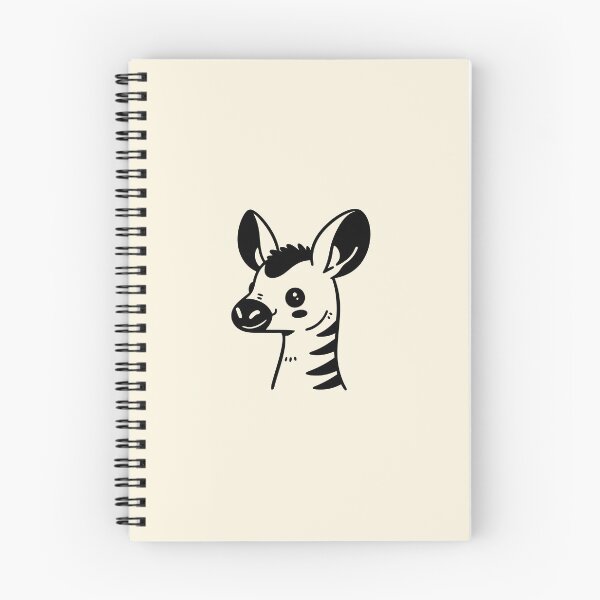 Item preview, Charming Hand-Drawn Okapi Illustration | Minimalist Black-and-White Animal Art designed and sold by happyartworks.