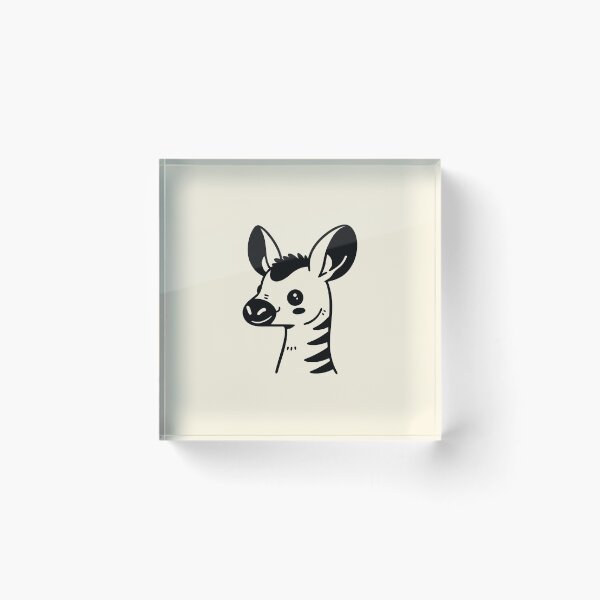 Item preview, Charming Hand-Drawn Okapi Illustration | Minimalist Black-and-White Animal Art designed and sold by happyartworks.