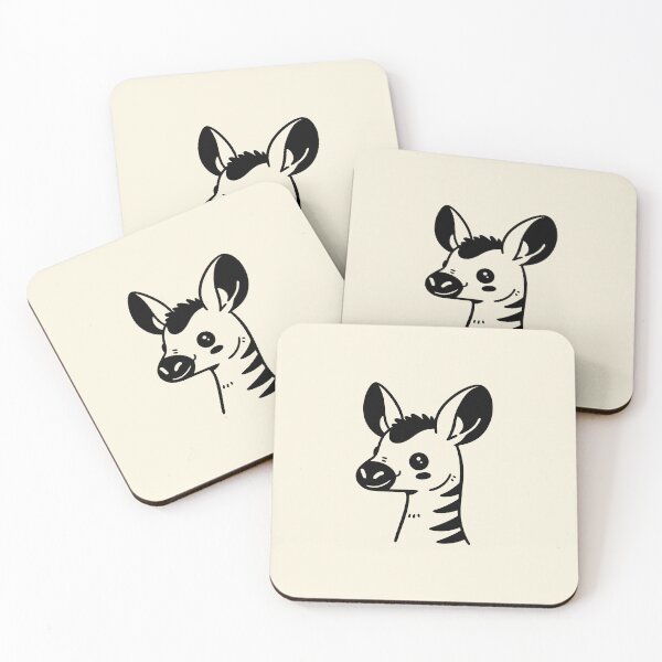 Item preview, Charming Hand-Drawn Okapi Illustration | Minimalist Black-and-White Animal Art designed and sold by happyartworks.