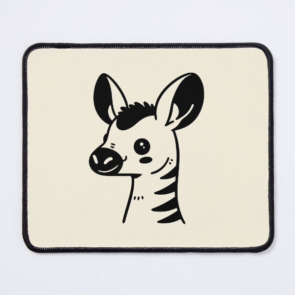 Item preview, Charming Hand-Drawn Okapi Illustration | Minimalist Black-and-White Animal Art designed and sold by happyartworks.