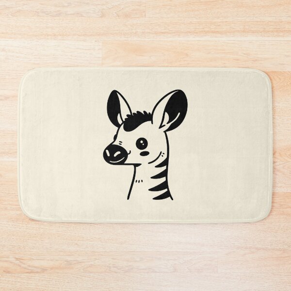 Item preview, Charming Hand-Drawn Okapi Illustration | Minimalist Black-and-White Animal Art designed and sold by happyartworks.