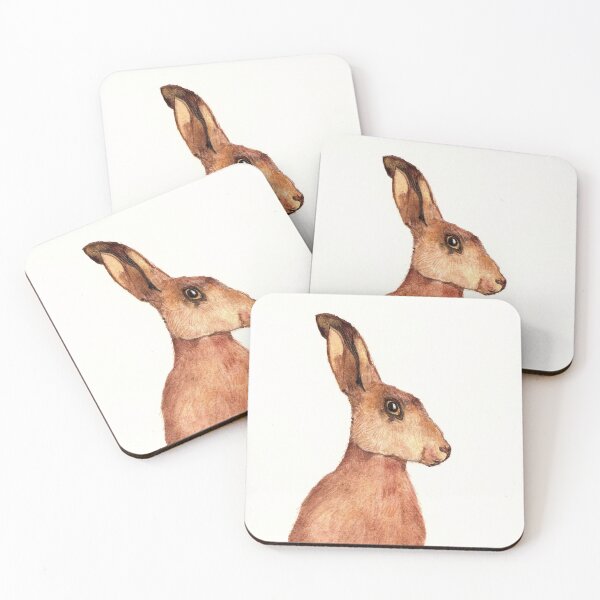 Item preview, Furry Brown and Gold Mr. Hare Painting in a Quizzical yet Adventurous Mood designed and sold by NJCArtPhoto.