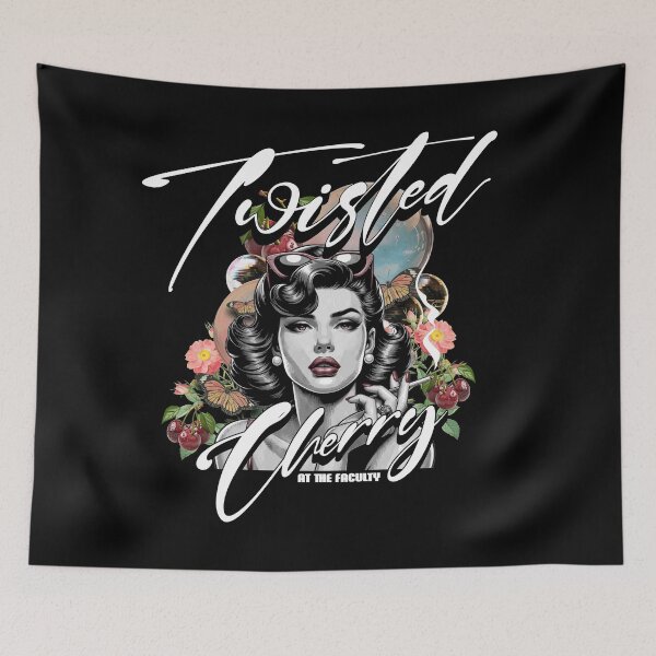 Item preview, TWISTED CHERRY - Smoke Lady Collage (White) designed and sold by Discothreadz.