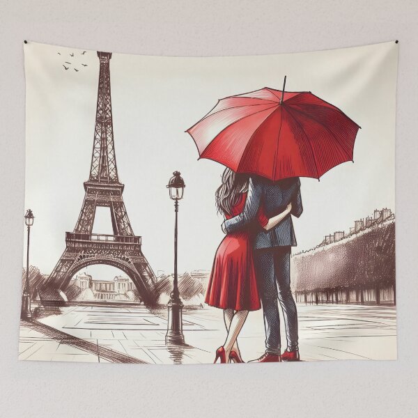 Item preview,  Love in Paris Under Red Umbrella designed and sold by inkNext.