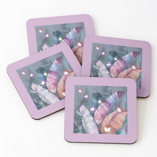 Item preview, A large tropical leaf that stands out with a variety of pastel colors. designed and sold by Wantanadesign.