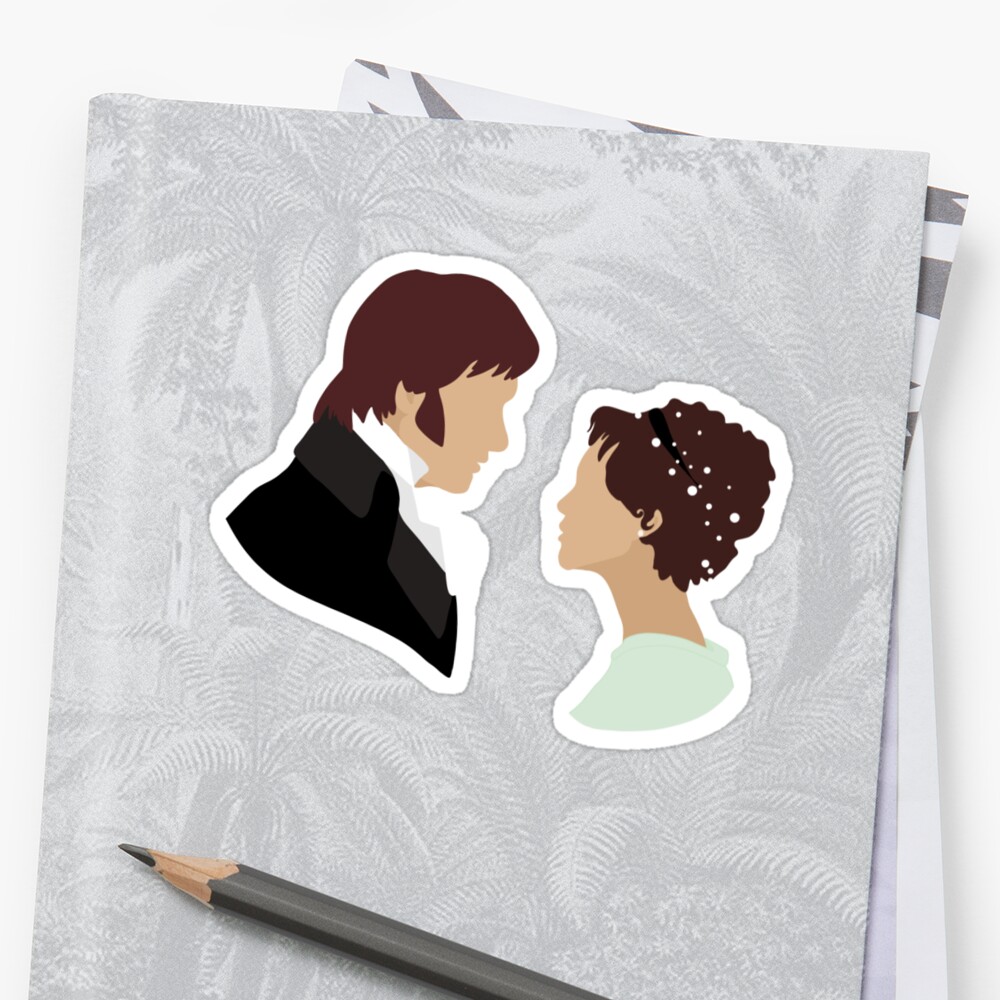 "Pride and Prejudice Art" Sticker by alwaysbookish | Redbubble