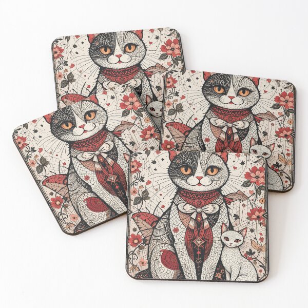 Item preview, Kawaii Black and White Cat Retro Illustration Vintage Doodle Art designed and sold by Witty Shirts.
