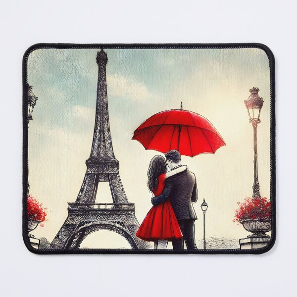 Item preview, Enchanting Parisian Embrace Under Umbrella designed and sold by inkNext.
