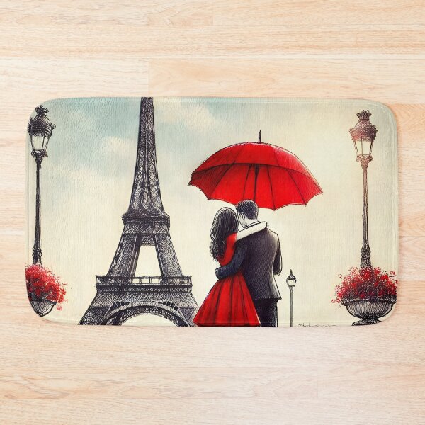 Item preview, Enchanting Parisian Embrace Under Umbrella designed and sold by inkNext.