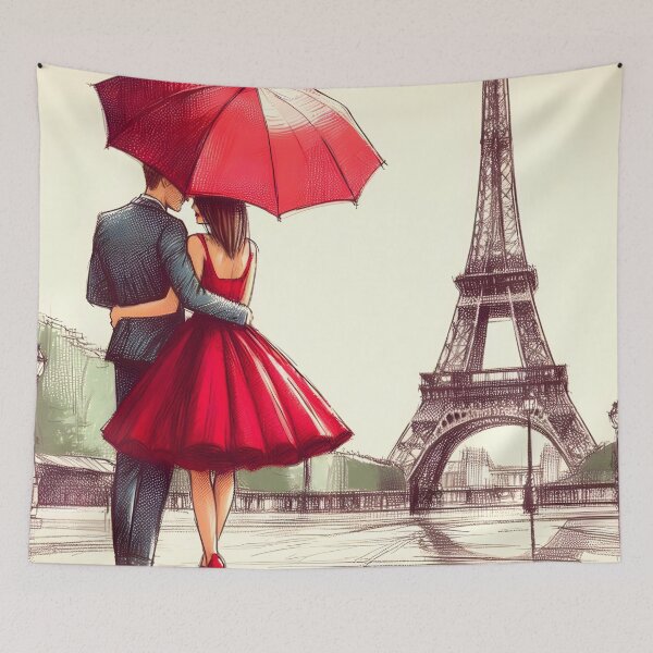 Item preview, Enchanting Parisian Valentine Romance Scene designed and sold by inkNext.