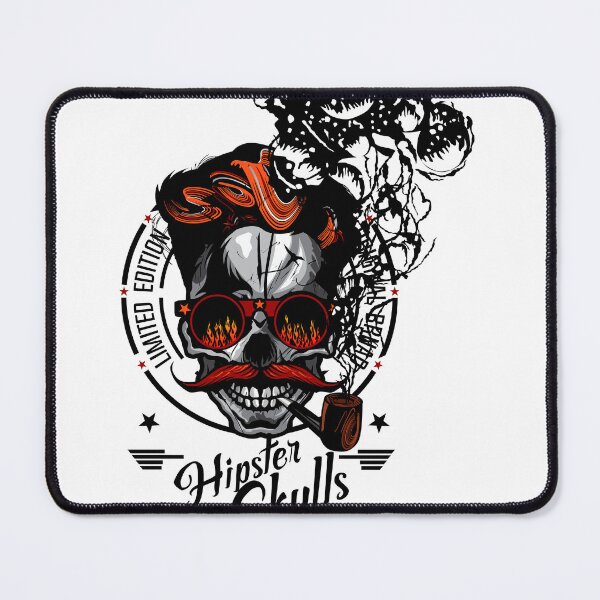 Item preview, hipster skull pipe skull smoking logo round glasses fancy designed and sold by Achille3777.