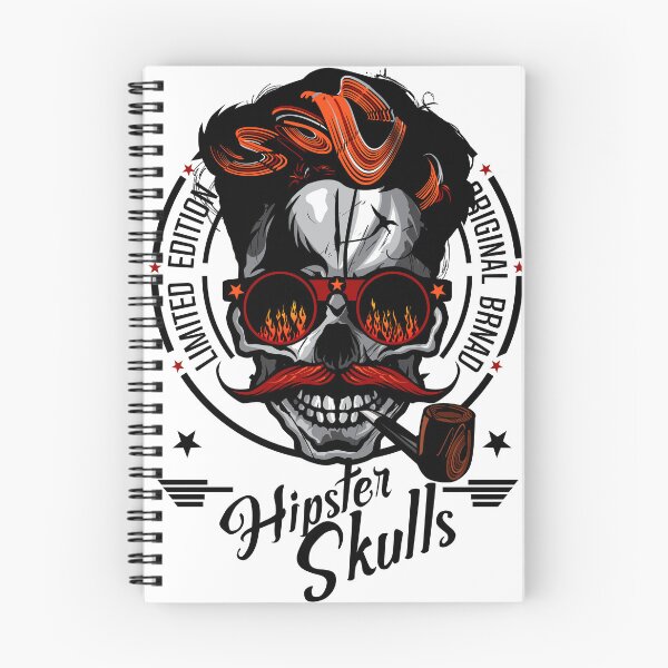 Item preview, hipster skull pipe skull head logo round fancy glasses designed and sold by Achille3777.