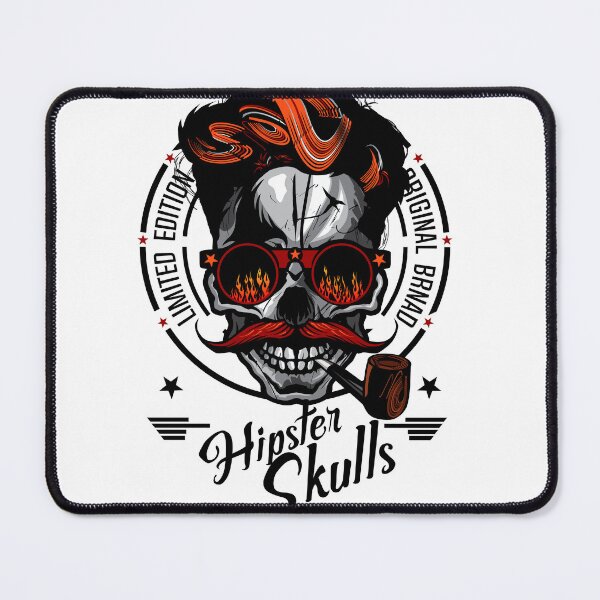 Item preview, hipster skull pipe skull head logo round fancy glasses designed and sold by Achille3777.