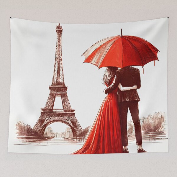 Item preview, Parisian Lovers' Dreamy Rainy Evening designed and sold by inkNext.