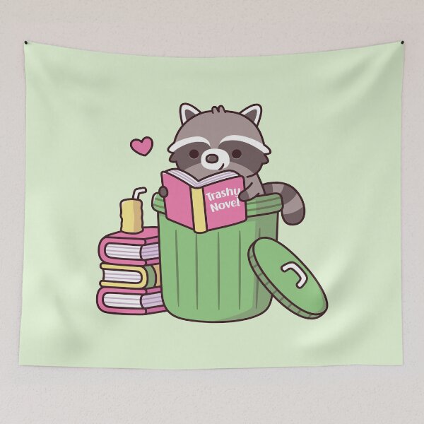 Item preview, Cute Raccoon Loves Reading Trashy Novel Books Funny designed and sold by rustydoodle.