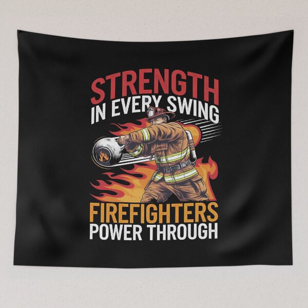 Item preview, Firefighter Strength – Power Through Every Swing designed and sold by Taans-Creation.