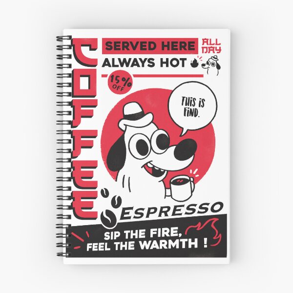 Item preview, Vintage Coffee Advertisement – This Is Fine designed and sold by LFStickers.