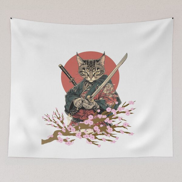 Item preview, Samurai cat gift, gift for her, gift for Samurai fan, cat gift designed and sold by WHDProduction45.